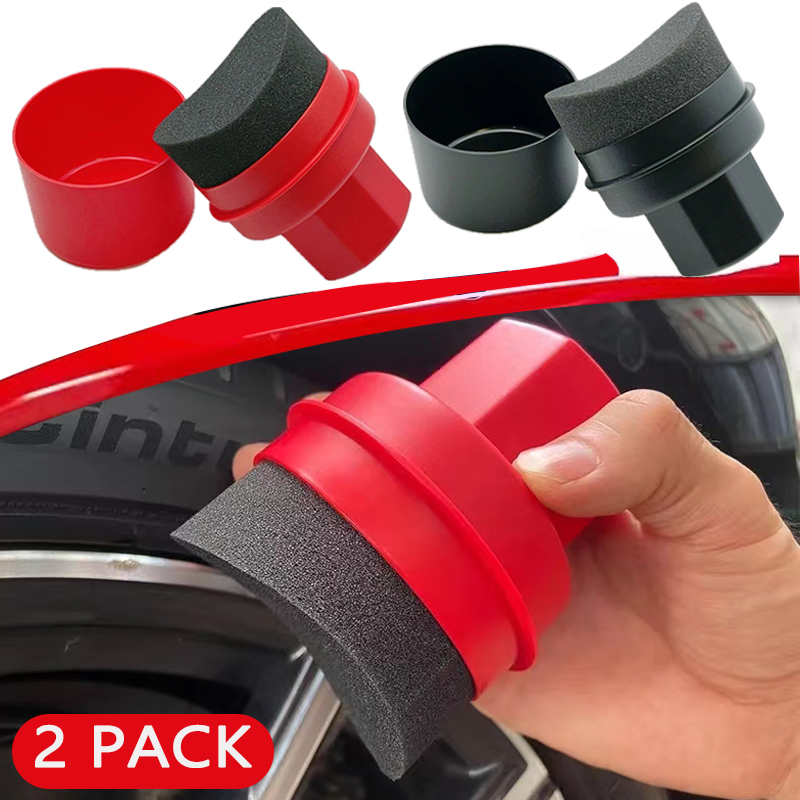 Interior Detailing Kit - Auto-Radpolier- und Wachs-Schwammbürste mit Abdeckung, Reifenreinigungs-Kontur-Applikator-Pads