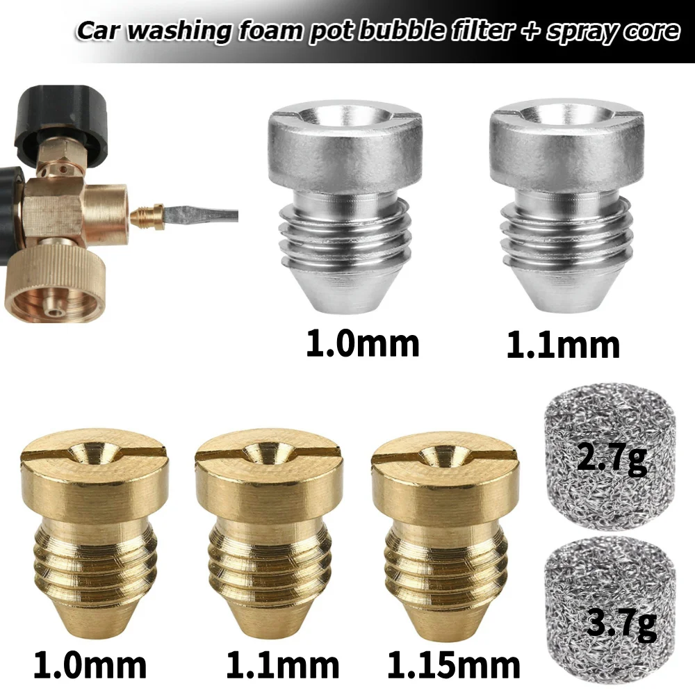 Foam Cannon Car Wash - Schaumkanonen-Düsenköpfe Hochdruck-Schaumkanne Düse 1,0/1,1/1,15mm Kupfer-Schaumdüse Autowäsche